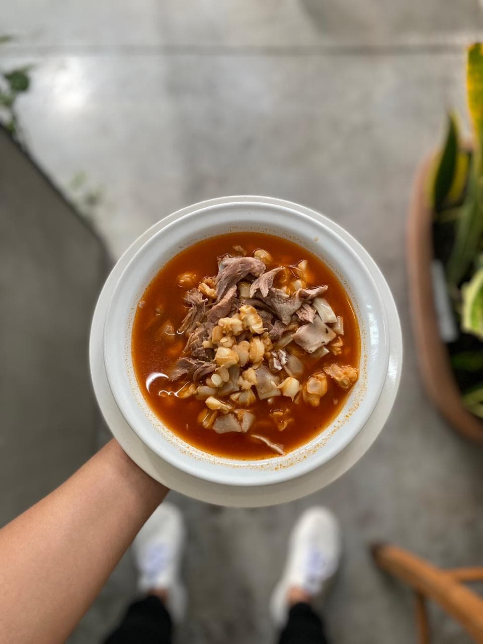 Pozole con Caldo Rojo
