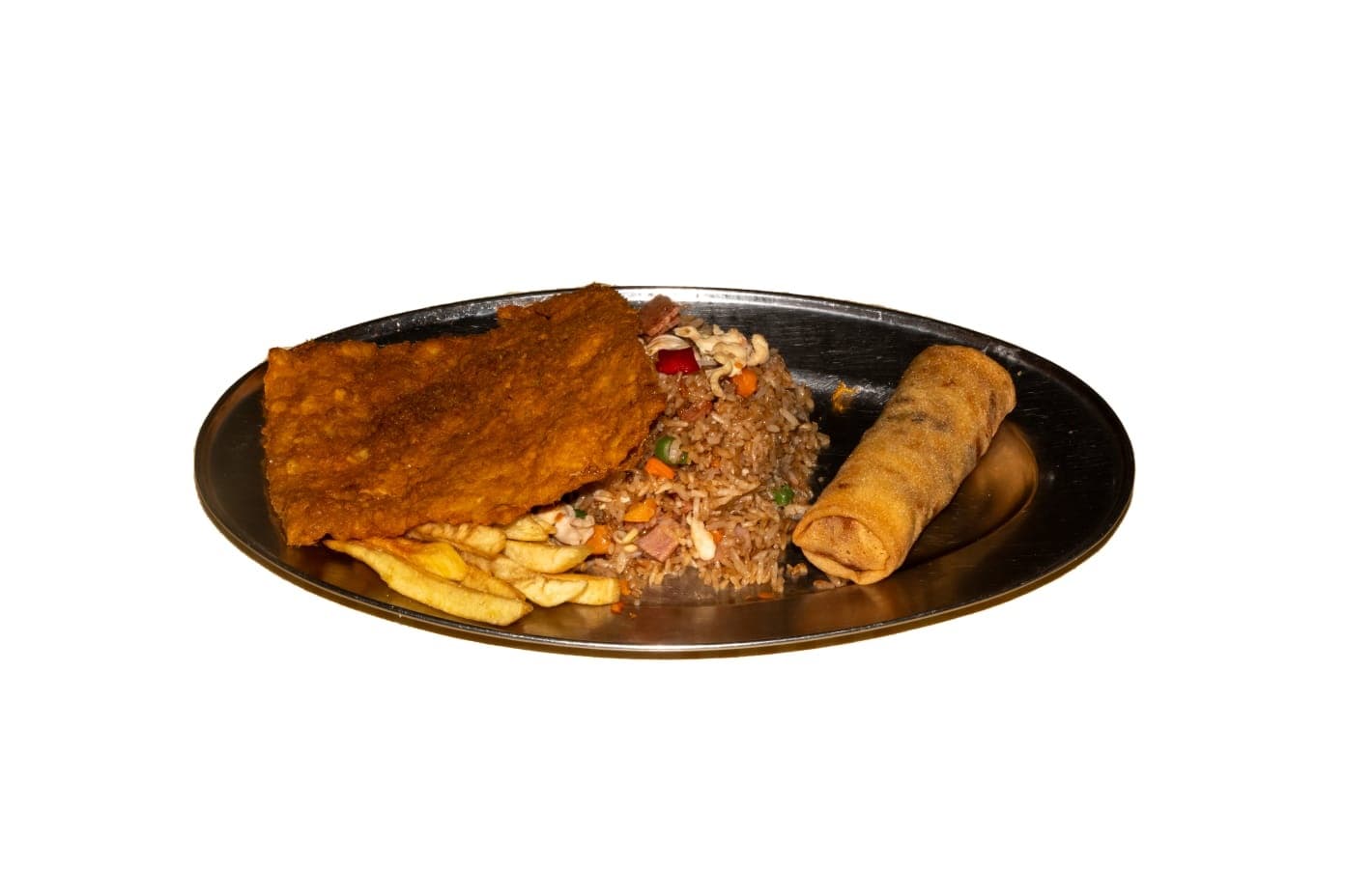 Combo Plato #4 (Arroz chino, lumpiá, papa,chuleta)