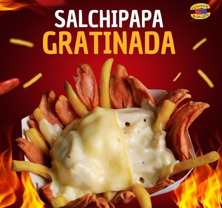 Salchipapa Gratinada