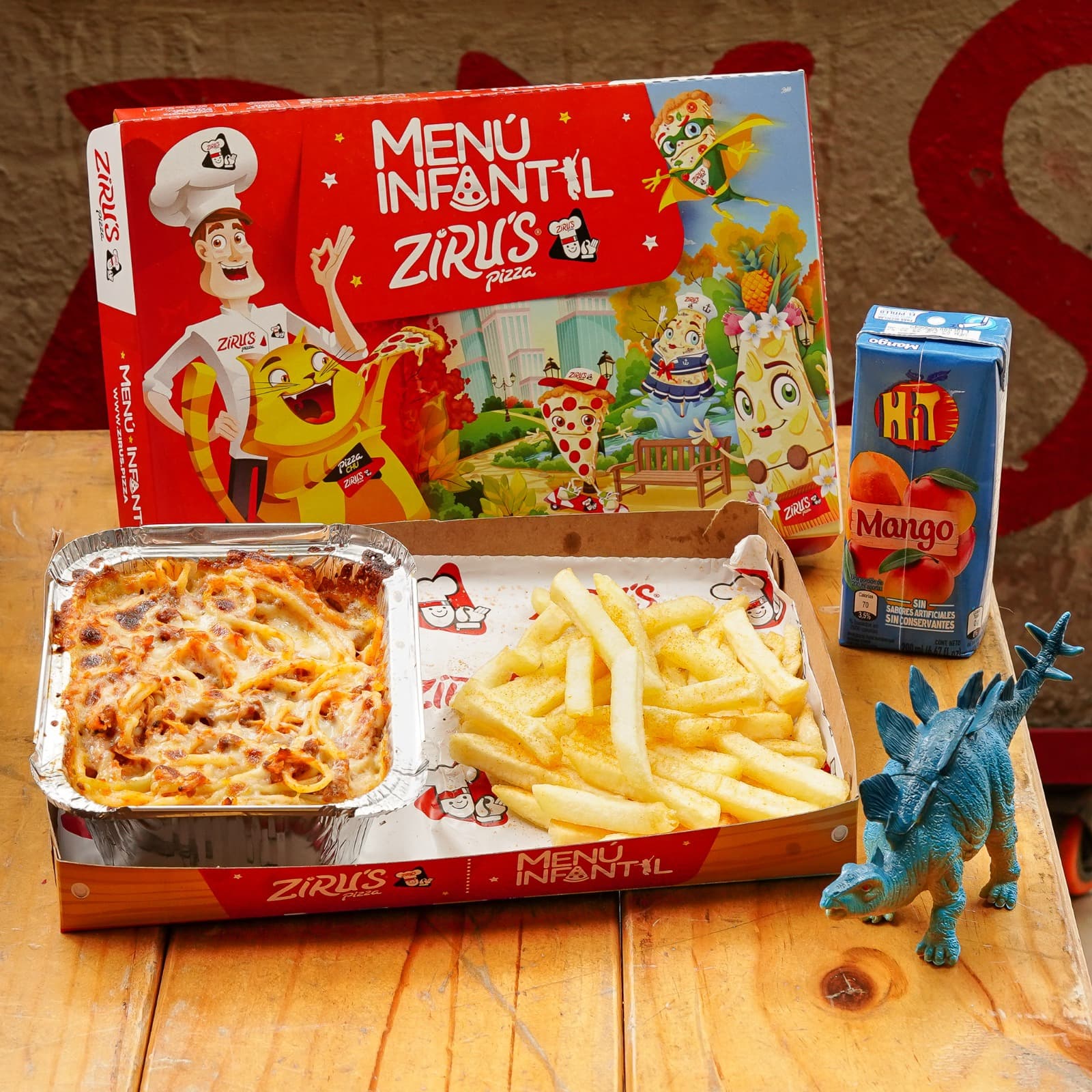 Combo Infantil Spagettico+Papas+Jugo Hit+Sorpresa