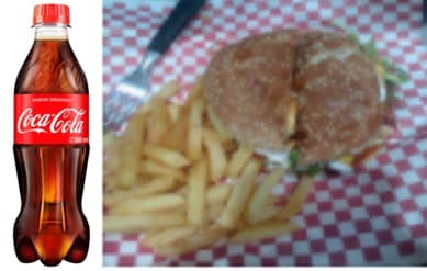 Hamburguesa con Papas + Coca Cola Lata