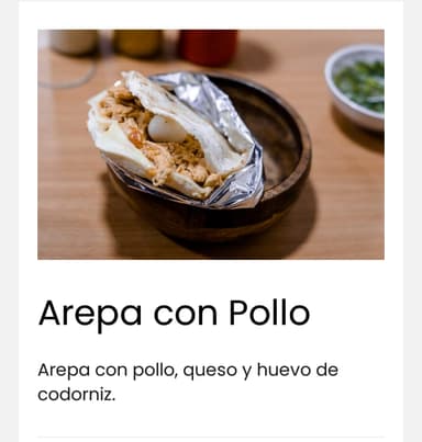 Arepa con Pollo
