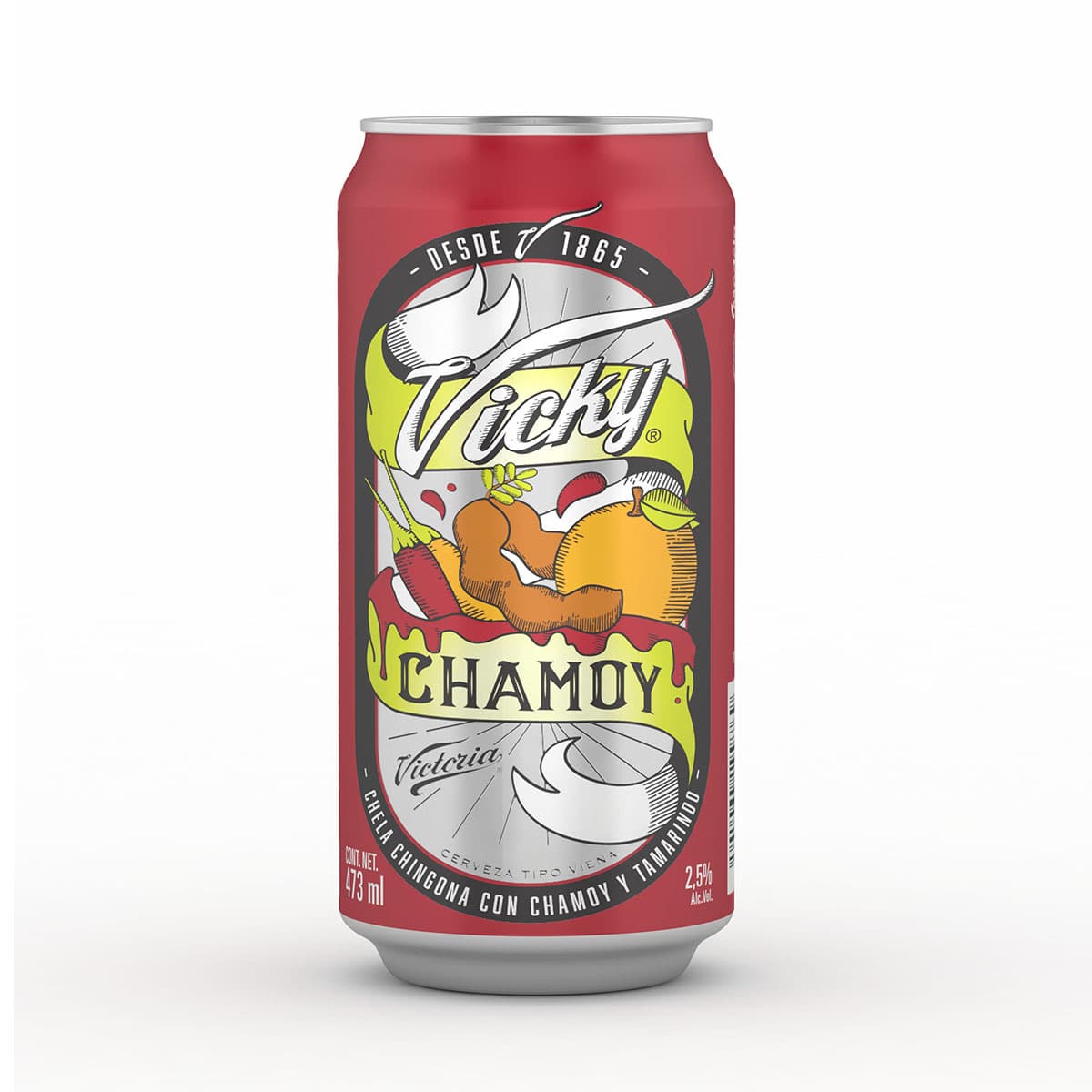 Cerveza Oscura Vicky Chamoy 1pza Lata 473ml