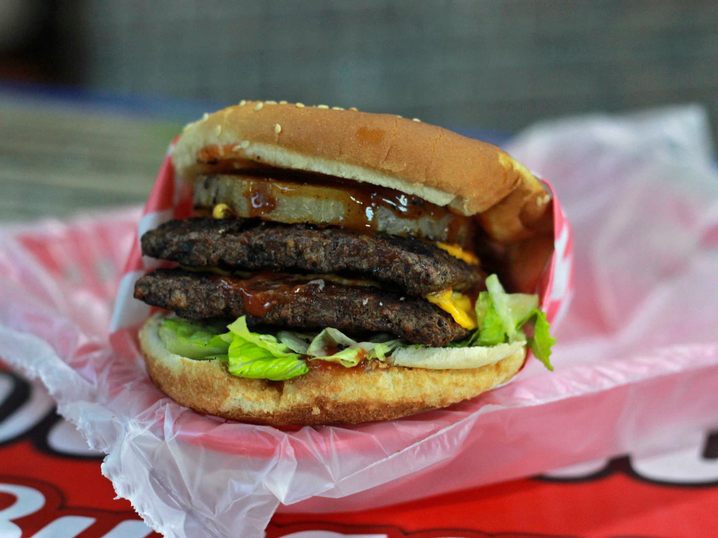 HAMBURGUESA DOBLE HAWAIANA 🍔🍍