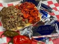 Papa Asada con Carne de Mixta