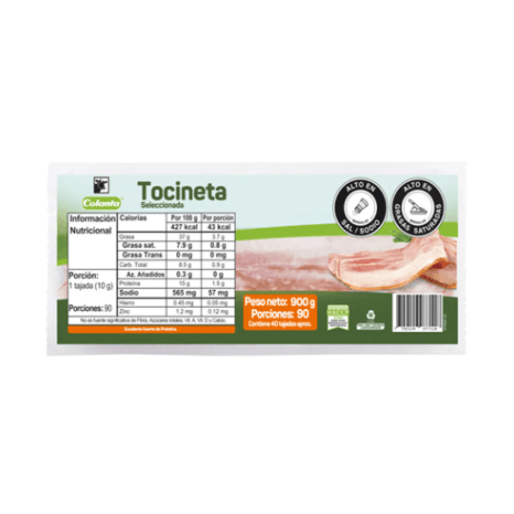 Tocineta Colanta seleccionada x40und x900gr