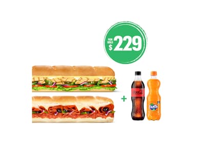 2 Footlongs para Dos por $229