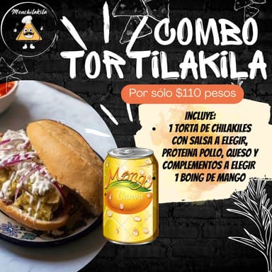 Combo Torta de Chilakiles con Pollo+Boing de mango