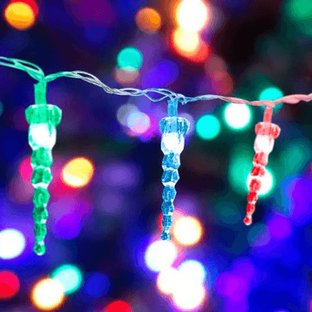 Serie de Luces de Colores en Forma de Cristal de Hielo 3 m