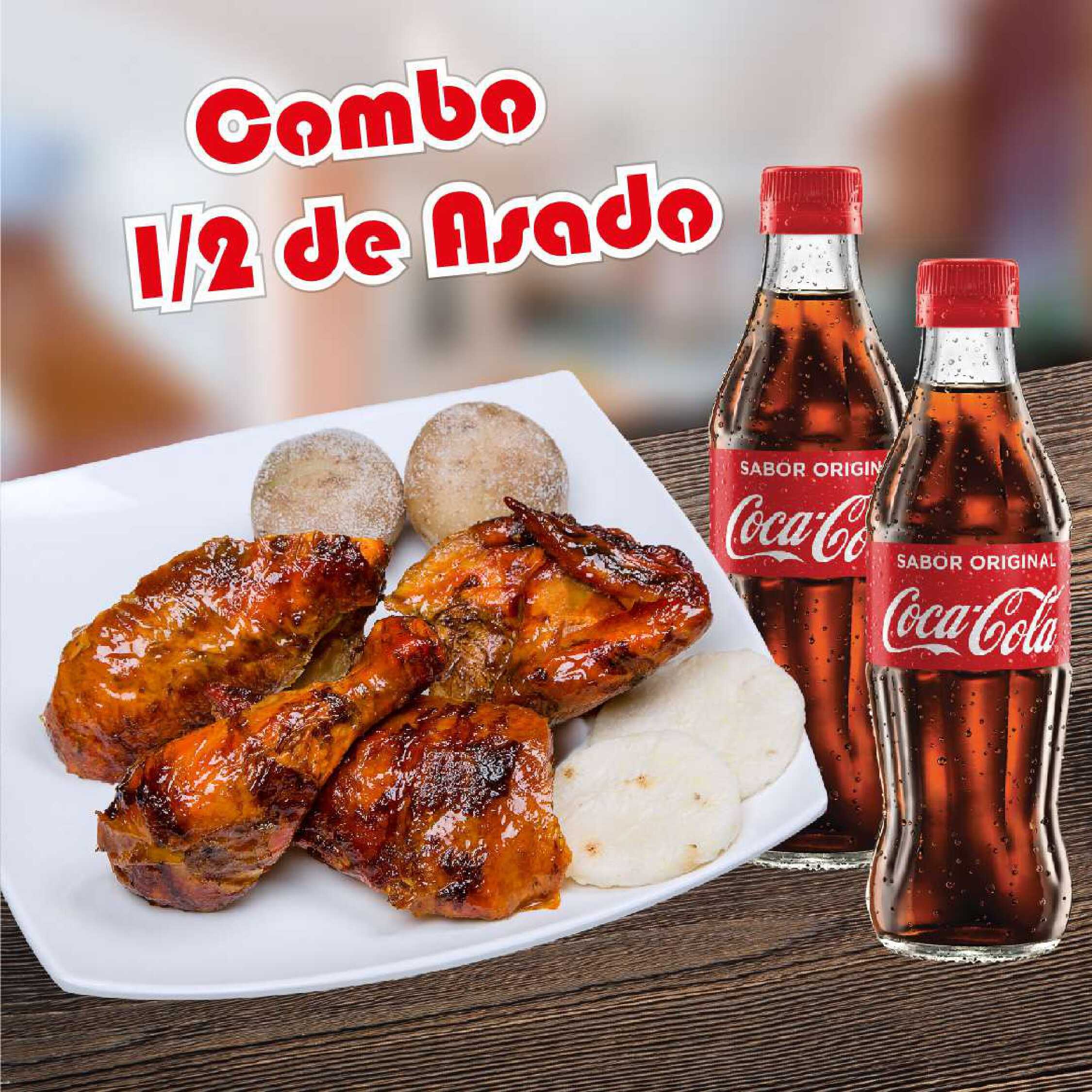 Combo 2 -   1/2 Pollo (Gaseosa 10Oz)