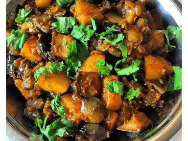 Papas Brinjena (Aalo Baigan)