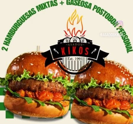 2 Hamburguesas Mixtas + 1 Gaseosa Postobón psnal