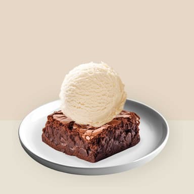 Brownie con Helado de Vainilla
