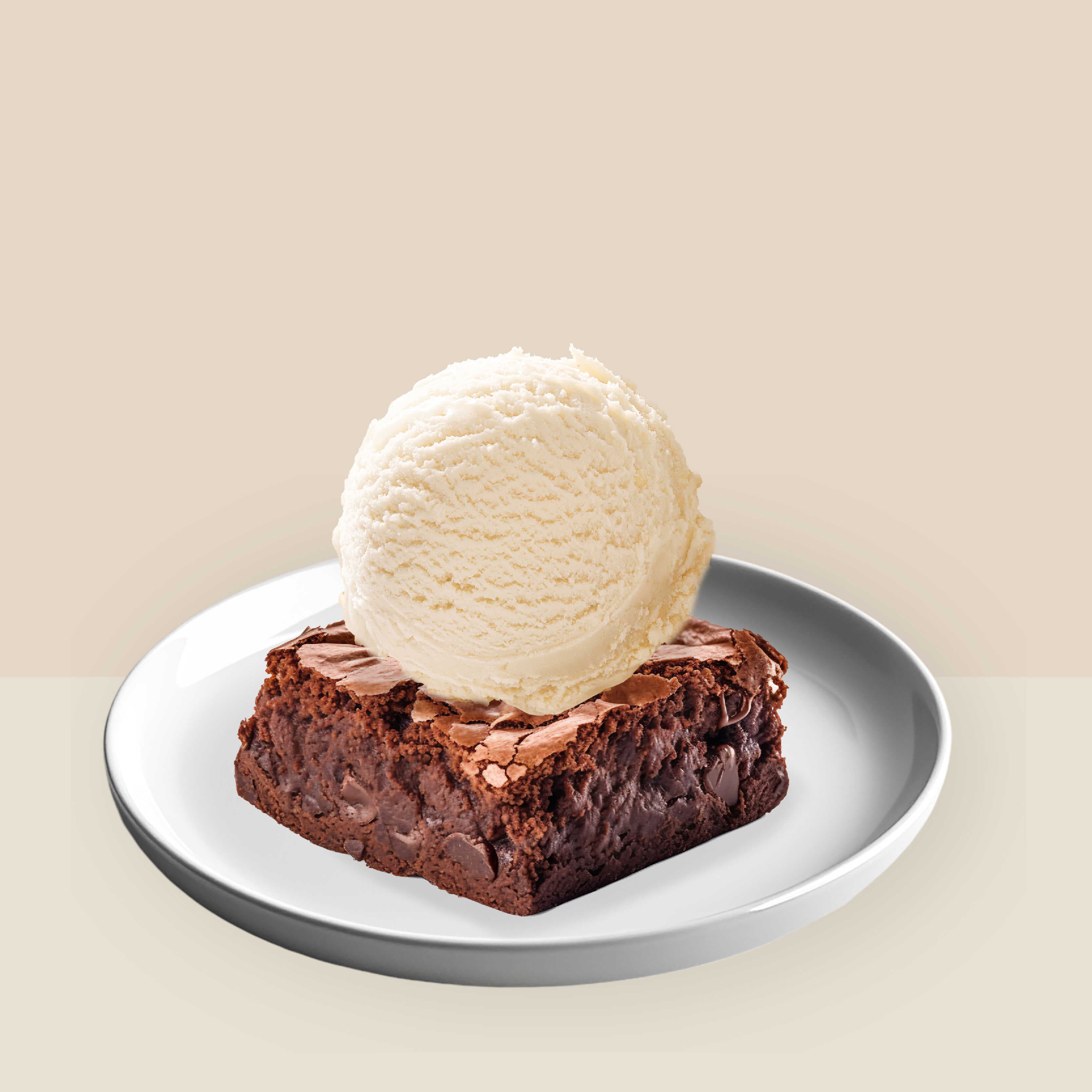 Brownie con Helado de Vainilla