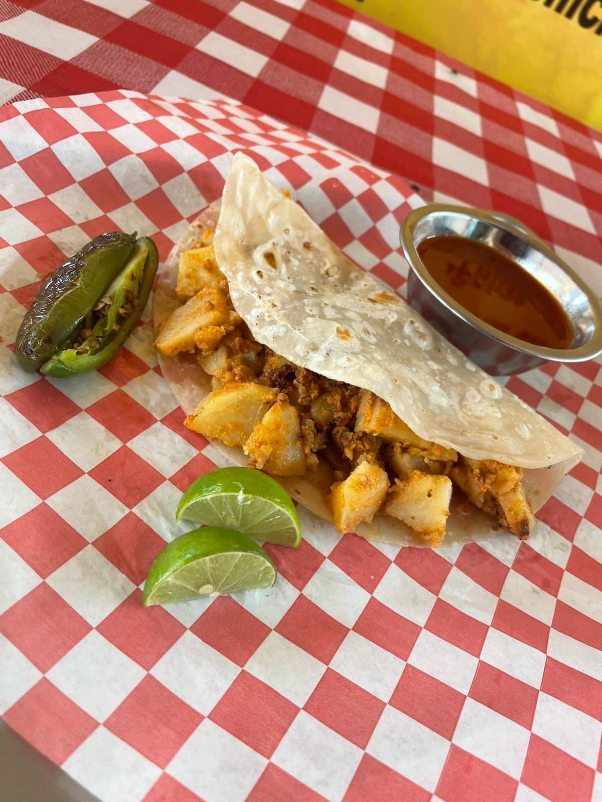 Taco de Papas con Chorizo