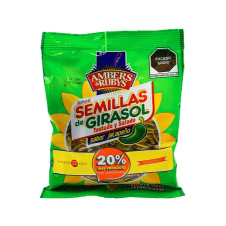 Ambers & Rubys Semilla de Girasol Sabor Jalapeño 180g