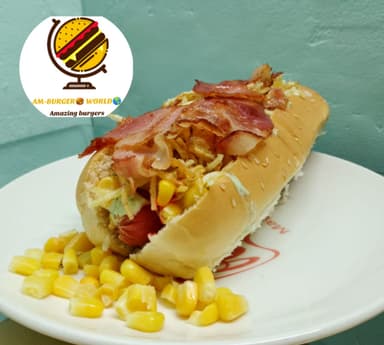 Perro Maíz Tocineta + Papas