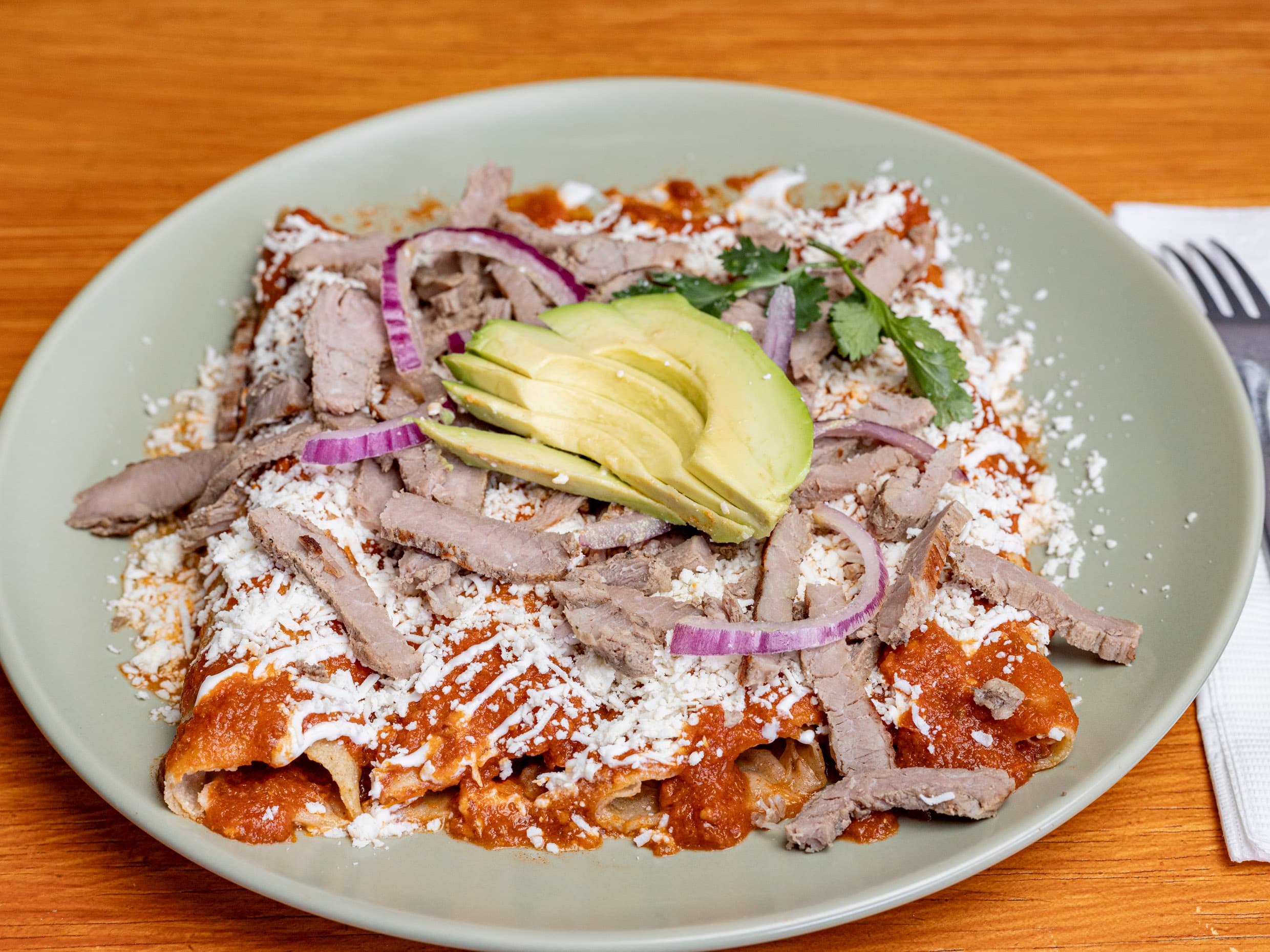 Enchiladas con Arrachera