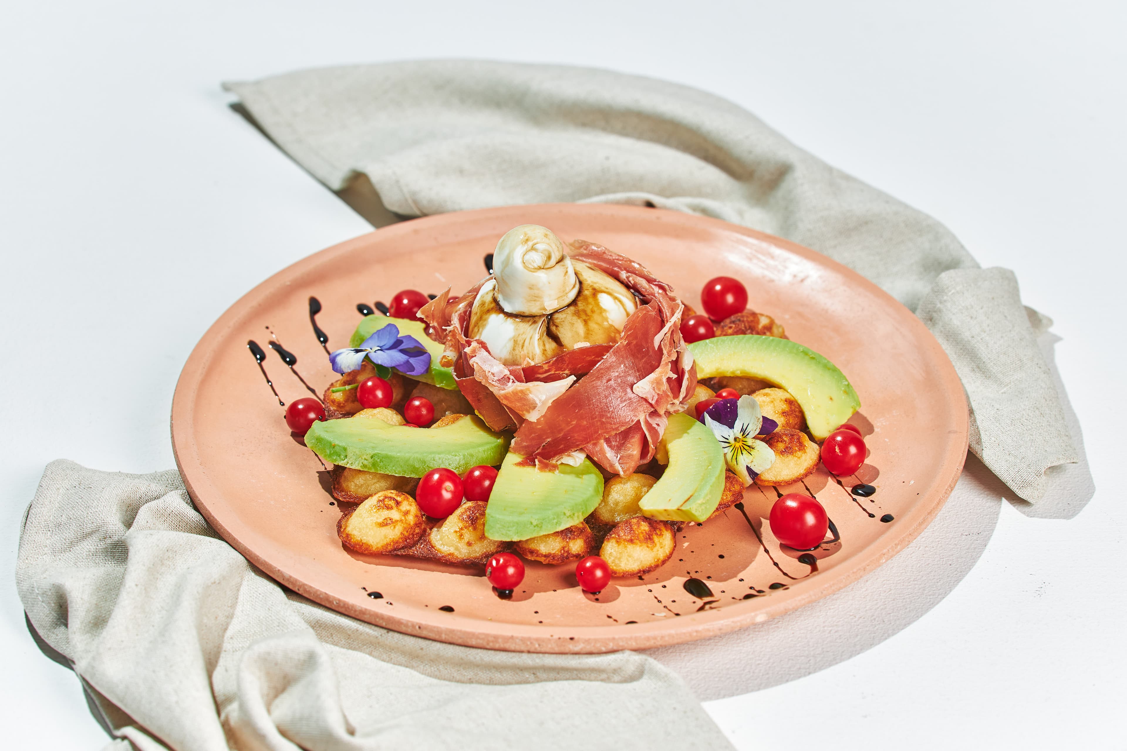 Waffle Burrata Prosciutto