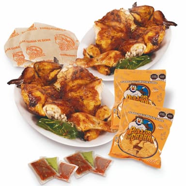 Promo-2 Pollos 6 salsas,1 totopos,2 paq tortillas