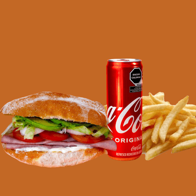 Torta de Jamon + Papas+ Coca Cola 355 ml
