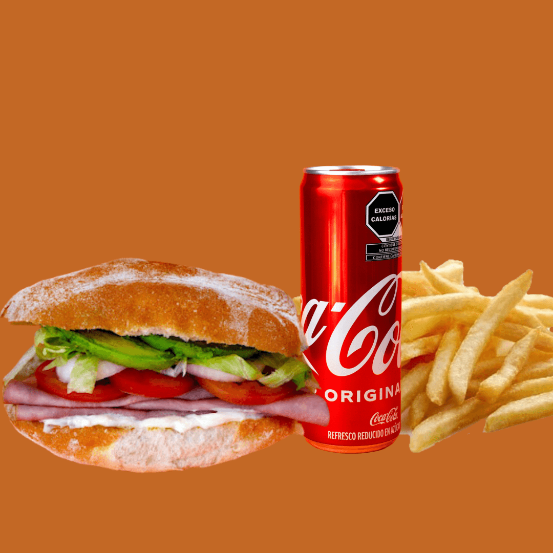 Torta de Jamon + Papas+ Coca Cola 355 ml