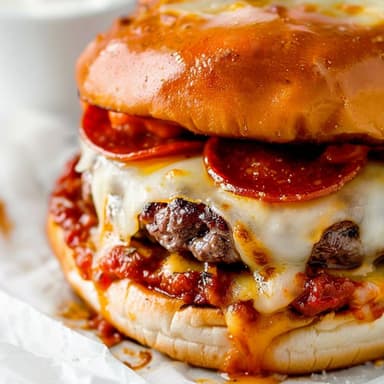 Pizza Burger Pastor + Papas Fritas