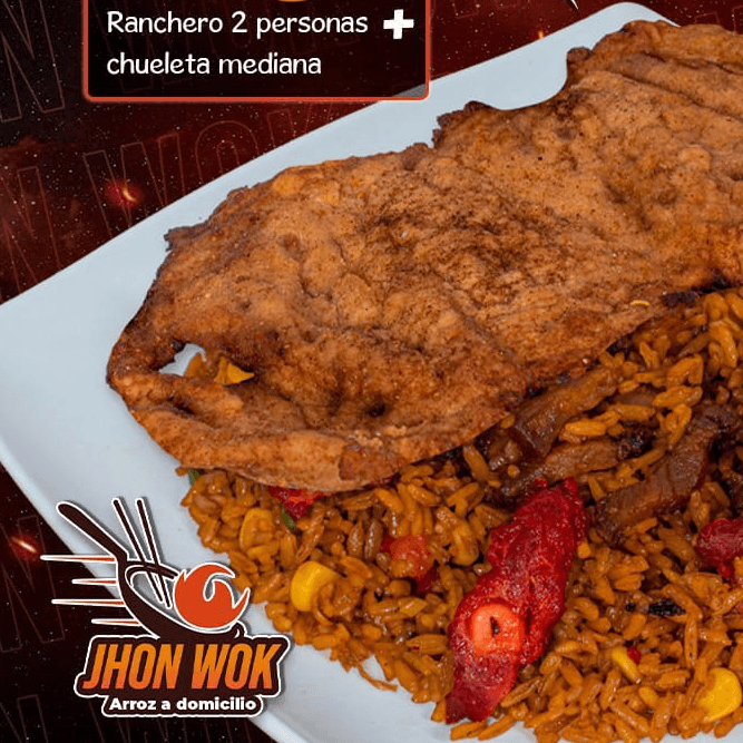Arroz Ranchero con Chuleta (2-3 Pers)