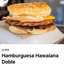 Hamburguesa Hawaiana Doble