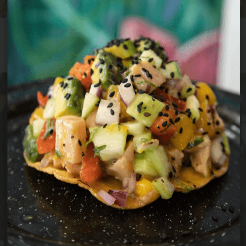 Tostada Salmon Crudo