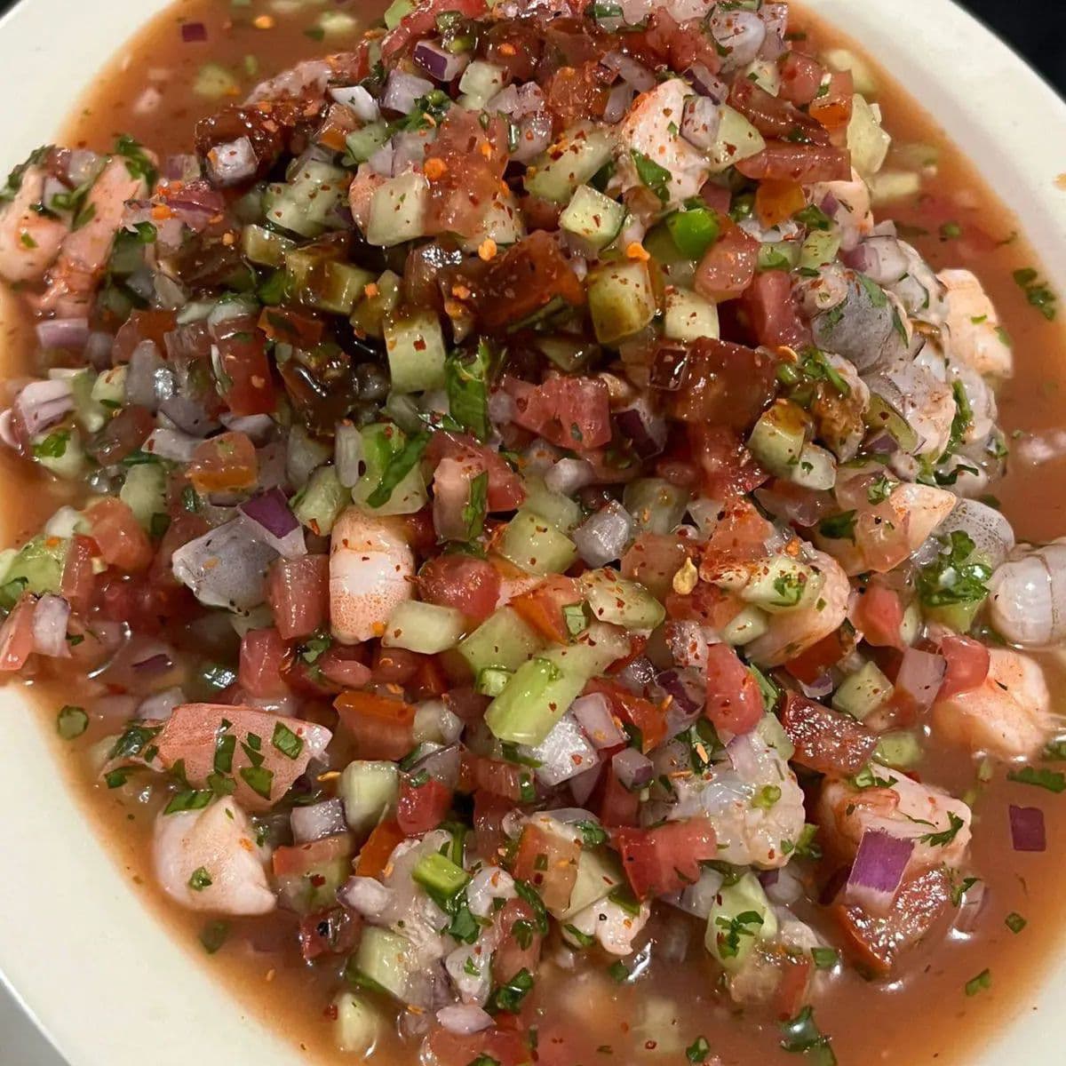 Ceviche Camarón Cocido