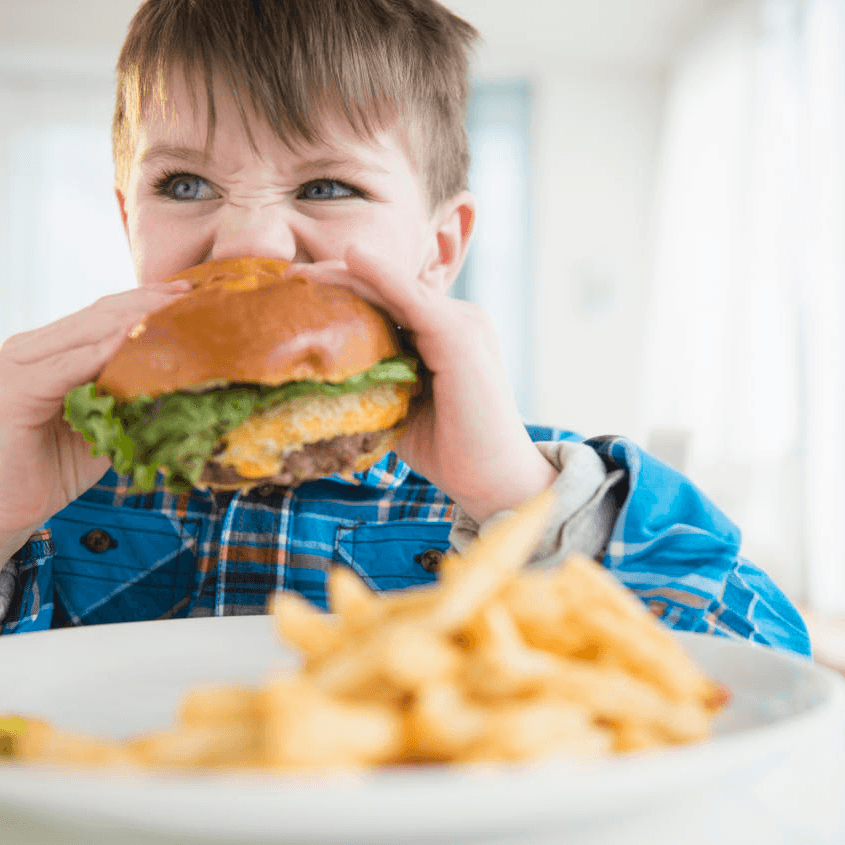 HAMBURGUESA CON PAPAS