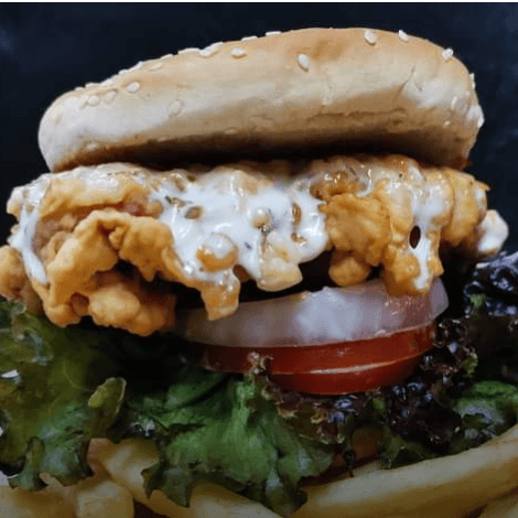 Hamburguesa PAC-MAN con papas