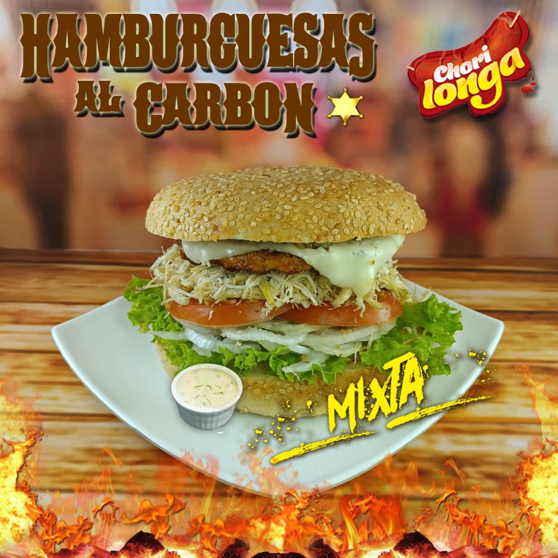 Hamburguesa Mixta al Carbón
