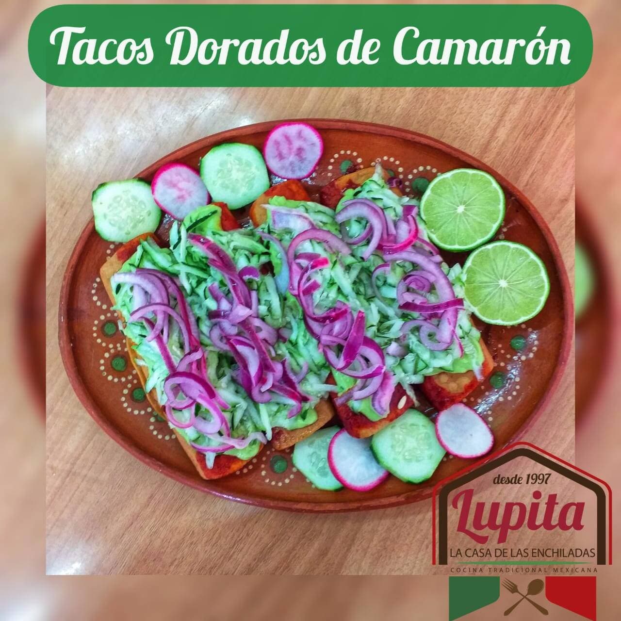 Tacos Dorados con Camarón