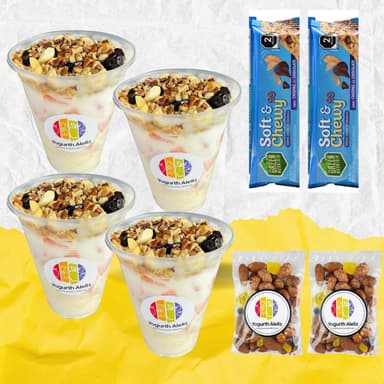 4 Yogurths (12oz)+ 2 Frutos Secos + 2 Barritas