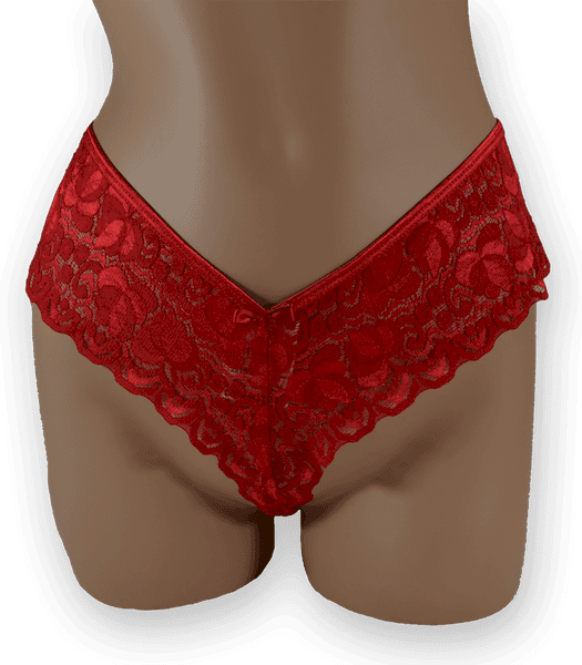 TANGA ENCAJE ANCHA BASICA ROJO EXTRAGRANDE