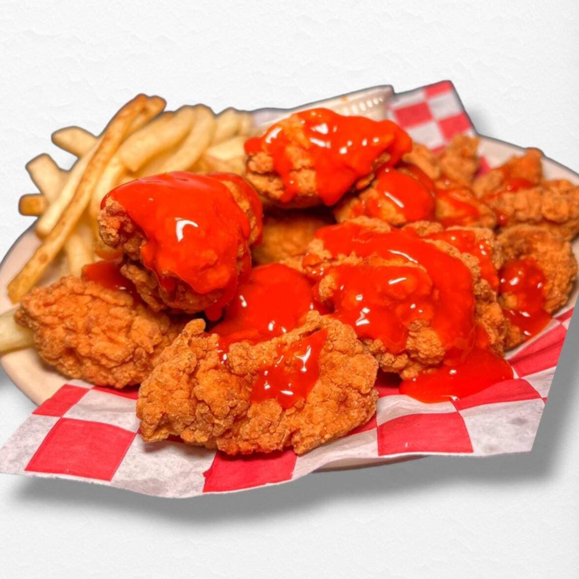 Boneless Buffalo con Papas Fritas