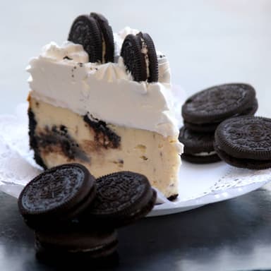 Rebanada de Pastel de Queso Nueva York Oreo