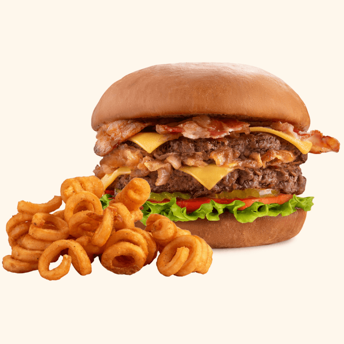 Combo Original Tocino Doble con Papas Curly