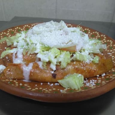 Enchiladas con Papa Arriba Orden de 5
