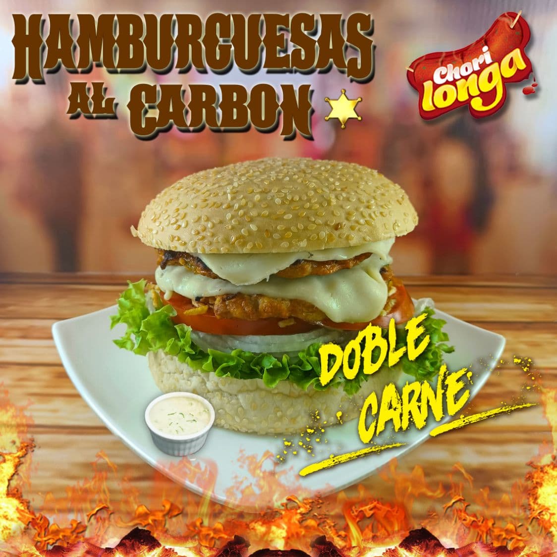 Hamburguesa Doble Carne al Carbón