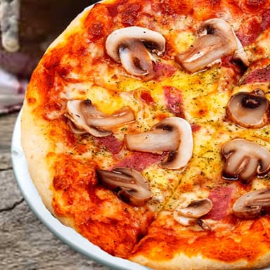 Pizza Jamón Champiñones