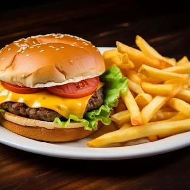 Hamburguesa de Res con Papas