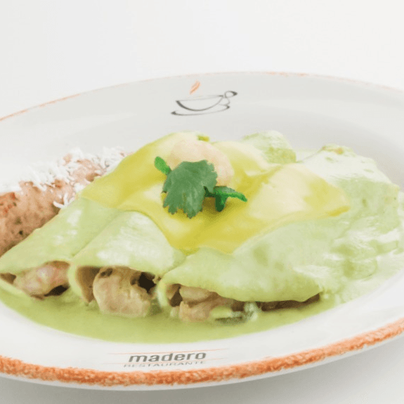 Enchiladas Suizas De Camarón