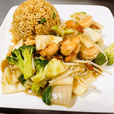 langostino con verduras