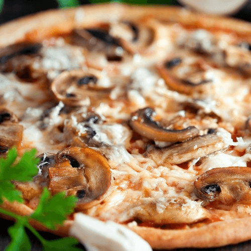 PIZZA JAMON CON CHAMPIÑONES (10 PIEZAS)