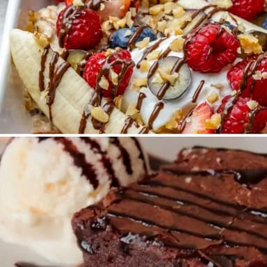 Banana especial+ Brownie con helado