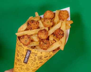 Tocino-Jalapeño Pops Top Fries