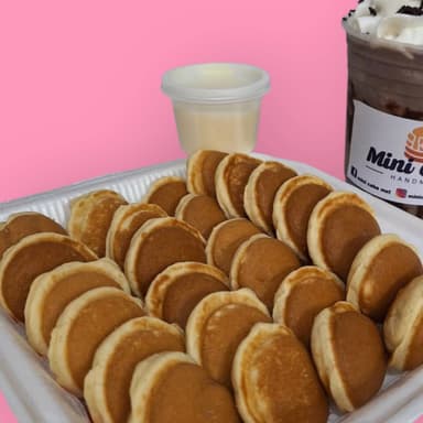 25 Mini Pancakes con 1 Topping(Mezcla 100% Casera)